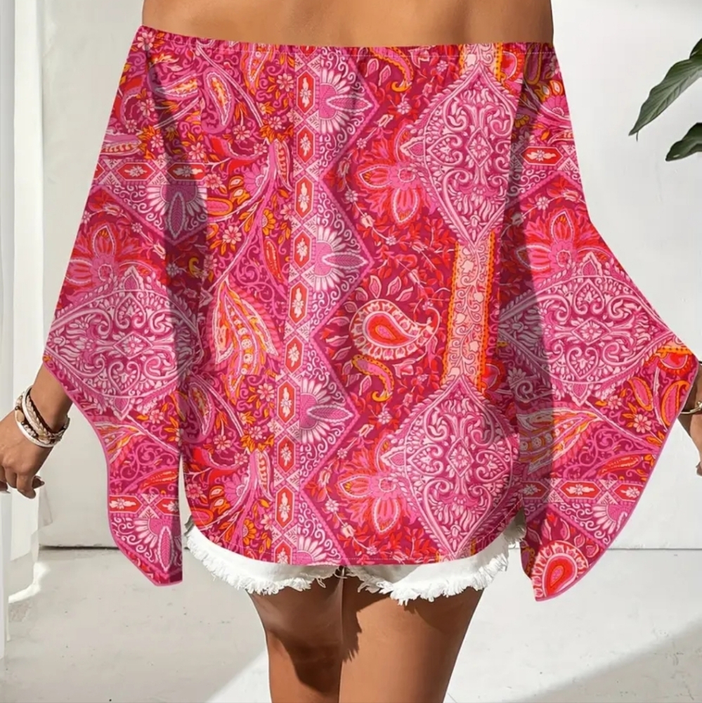 NWOT Beautiful Paisley boho giant bell sleeved top. Size Small sku0054 - Picture 3 of 10